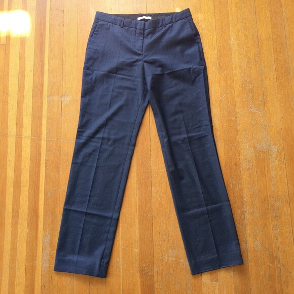 HUGO BOSS Wool Blend Lightweight Office MId-Rise Business Pants in Navy Microdot - Picture 1 of 15